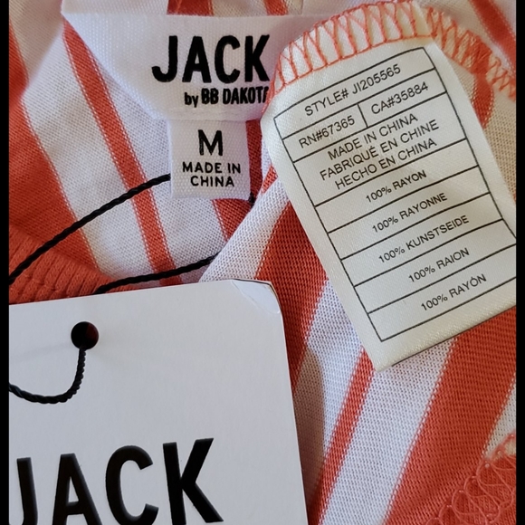 JACK by BB Dakota•orange/wh striped•NWT•Med. - Picture 4 of 10